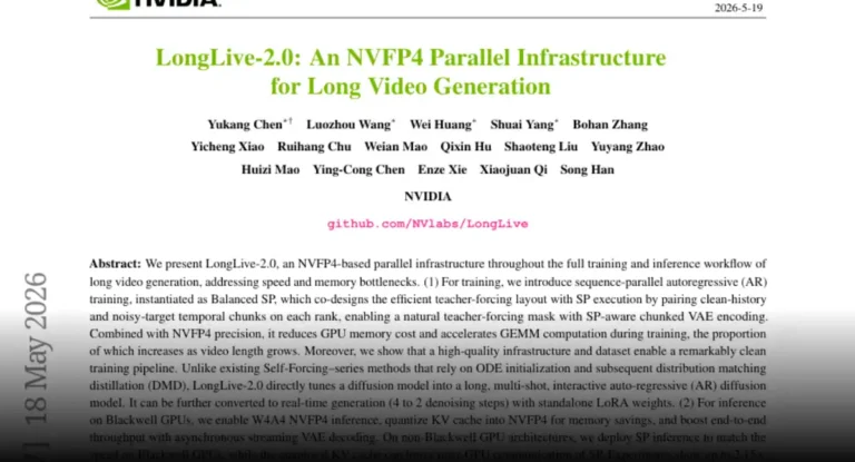 LongLive-2.0 Review: NVIDIA’s New 5B Long-Video Release Pairs NVFP4 Training And Inference With Real Deployment Paths